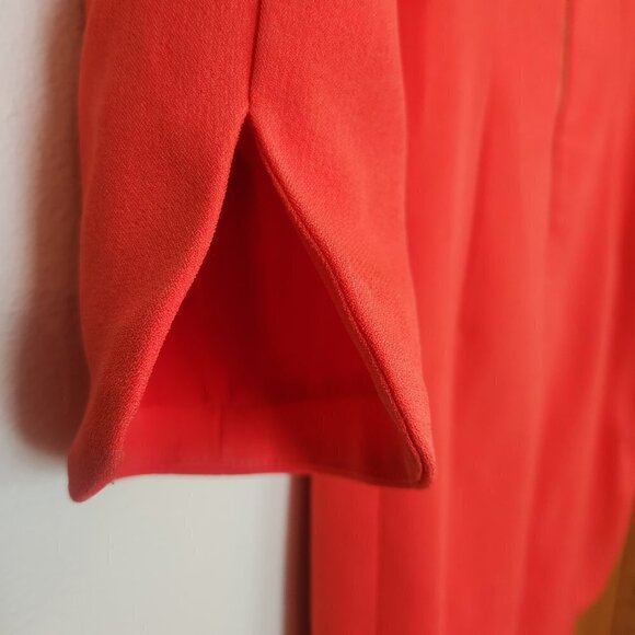 VINCE CAMUTO ORANGE SCALLOP SLEEVE SHIFT DRESS - EUC - LIKE NEW! - Picture 2 of 6